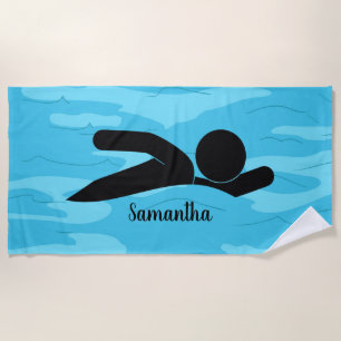 Toalla de playa de diseño de natación