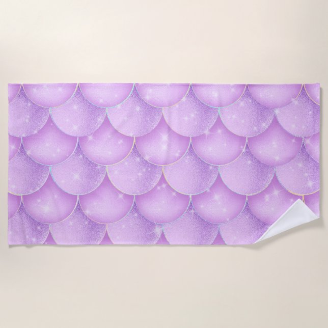 Toalla de playa de diseño de Sirena (Anverso)