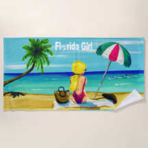 Toalla de playa de Dolphin Watchin por Chica de Fl