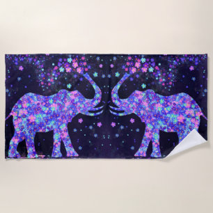 Toalla de playa de Elephant Flowers