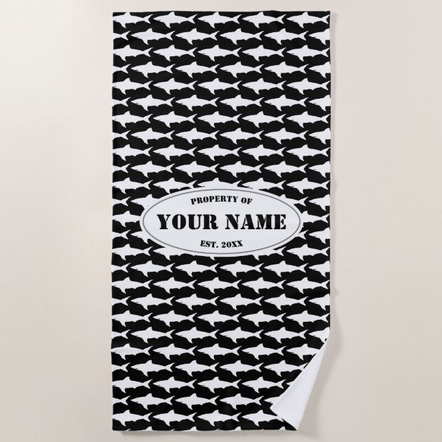 Toalla de playa de encargo con el gran modelo del (Anverso)