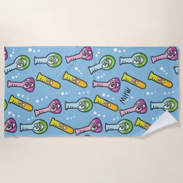 Toalla de playa de encargo del monograma del