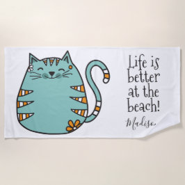 Toalla de playa de encargo del nombre y del color