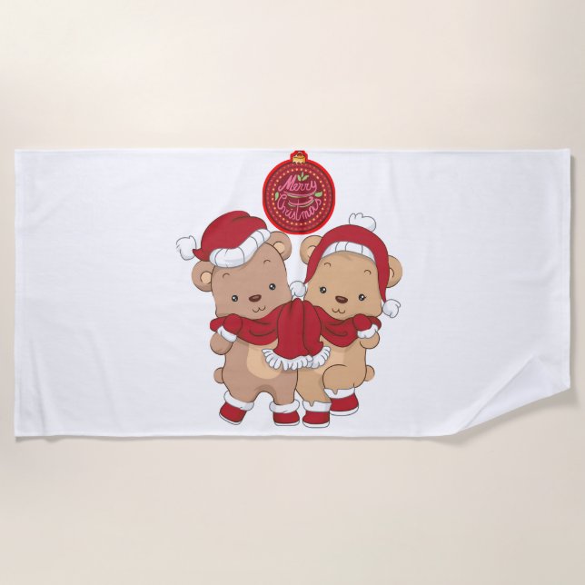 Toalla de playa de Feliz Navidad (Anverso)