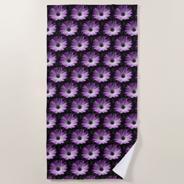 Toalla De Playa De Flor Purple Daisy (Anverso)