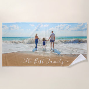 Toalla de playa de fotos de tu familia Mensajes de
