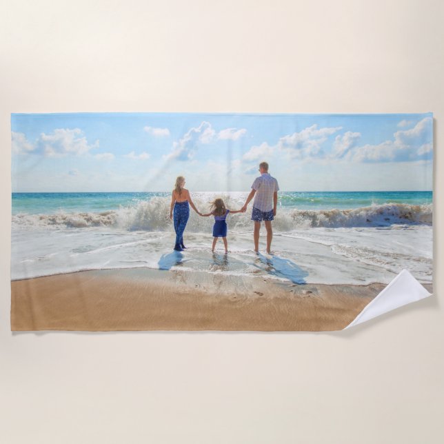 Toalla de playa de fotos personalizado con tus fot (Anverso)