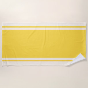 Toalla de playa de franja costera - Amarillo y cre