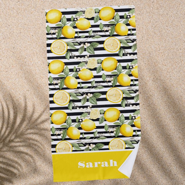 Toalla de playa de fruta de limón personalizada (Subido por el creador)