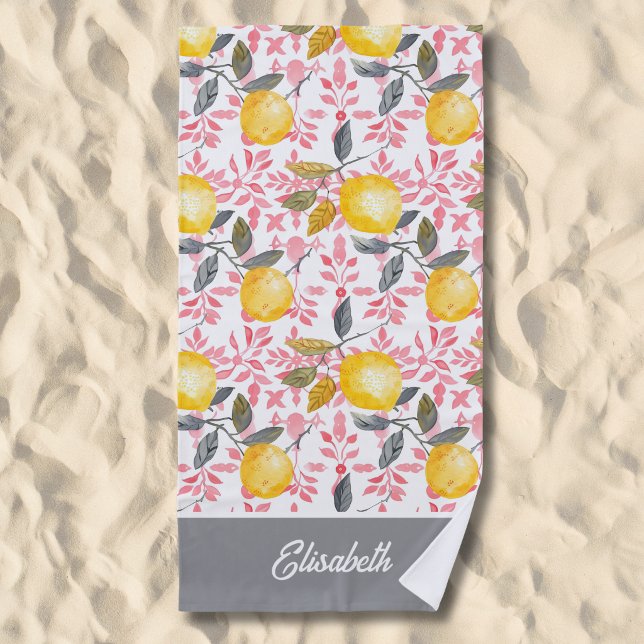 Toalla de playa de fruta de limón personalizada (Subido por el creador)