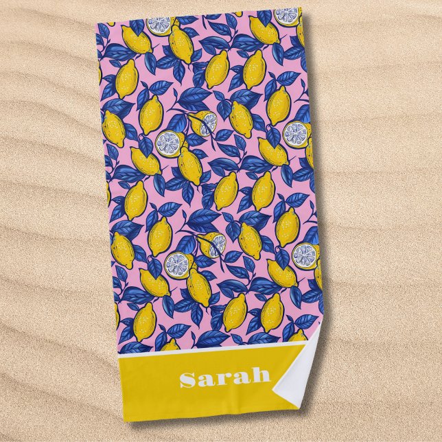 Toalla de playa de fruta de limón personalizada (Subido por el creador)
