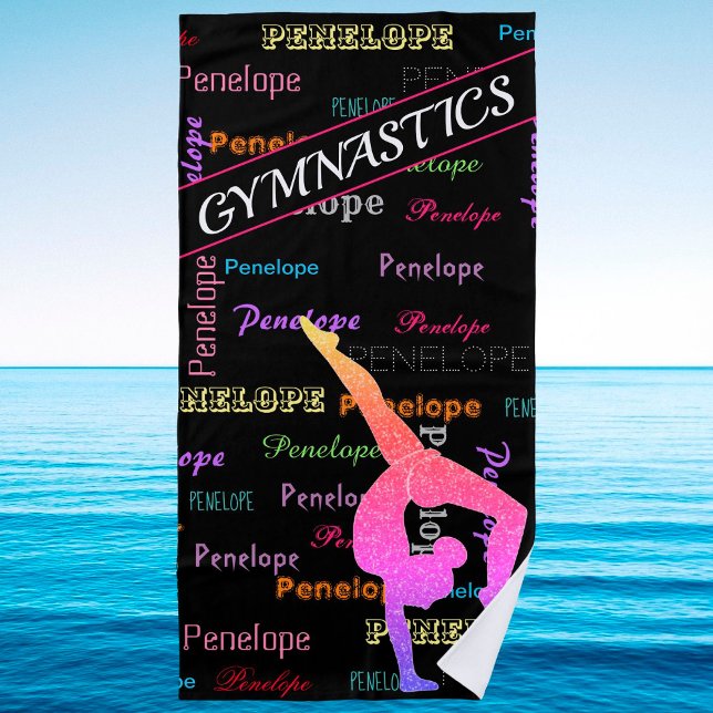 Toalla de playa de gimnasia con nombre de gimnasta (Subido por el creador)