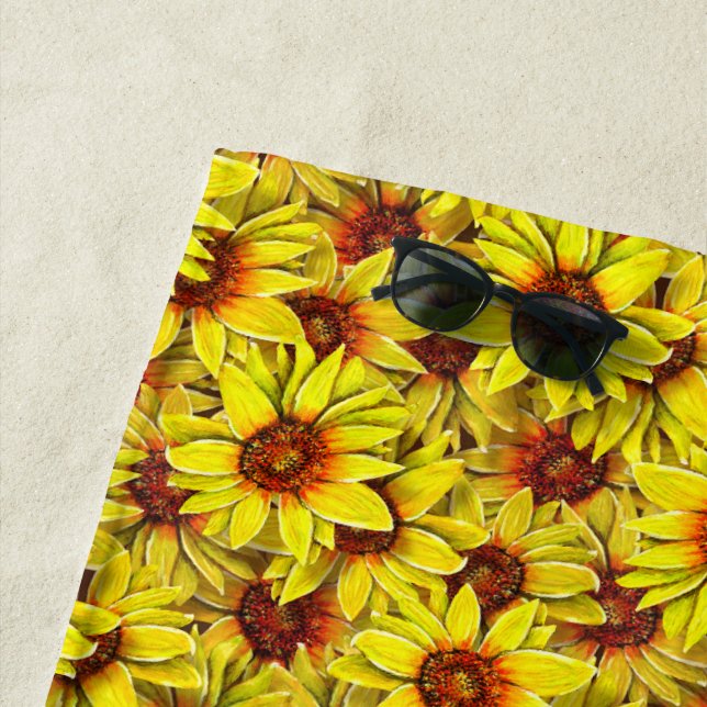 Toalla de playa de girasol (In situ)