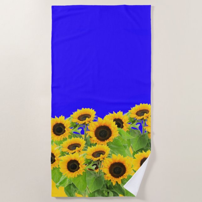 Toalla de playa de girasoles amarillos (Anverso)