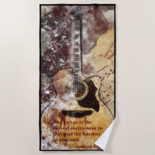 Toalla de playa de guitarra acústica