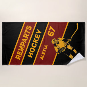 Toalla de playa de hockey personalizada
