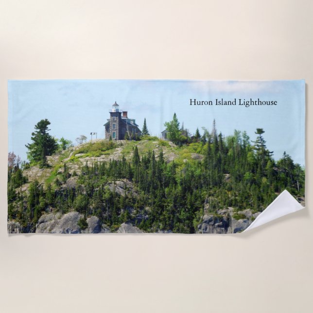 Toalla de playa de Huron Island Lighthouse (Anverso)