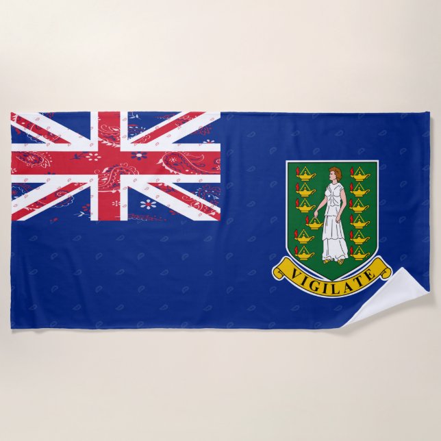 Toalla de playa de la bandera de British Virgin (Anverso)