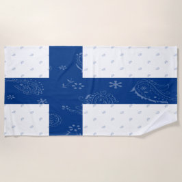 Toalla de playa de la bandera de Finlandia