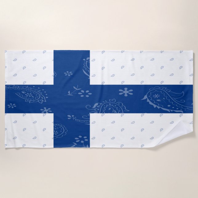Toalla de playa de la bandera de Finlandia (Anverso)