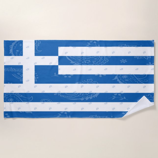 Toalla de playa de la bandera de Grecia (Anverso)