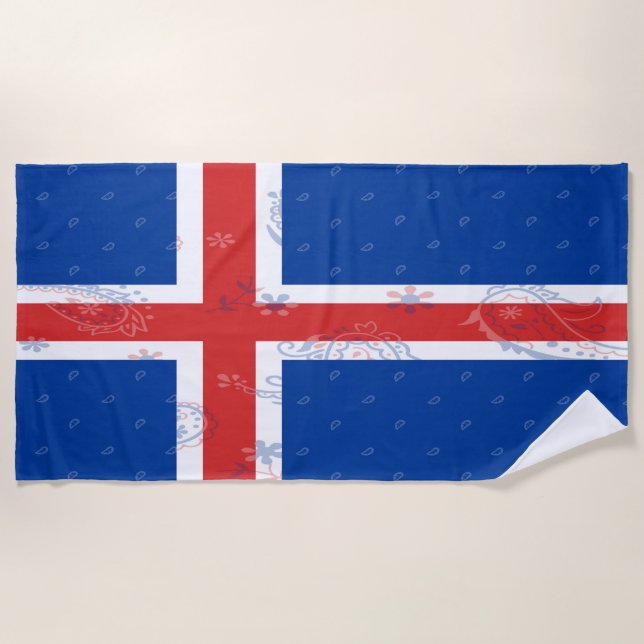 Toalla de playa de la bandera de Islandia (Anverso)