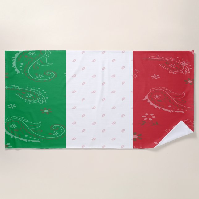 Toalla de playa de la bandera de Italia (Anverso)