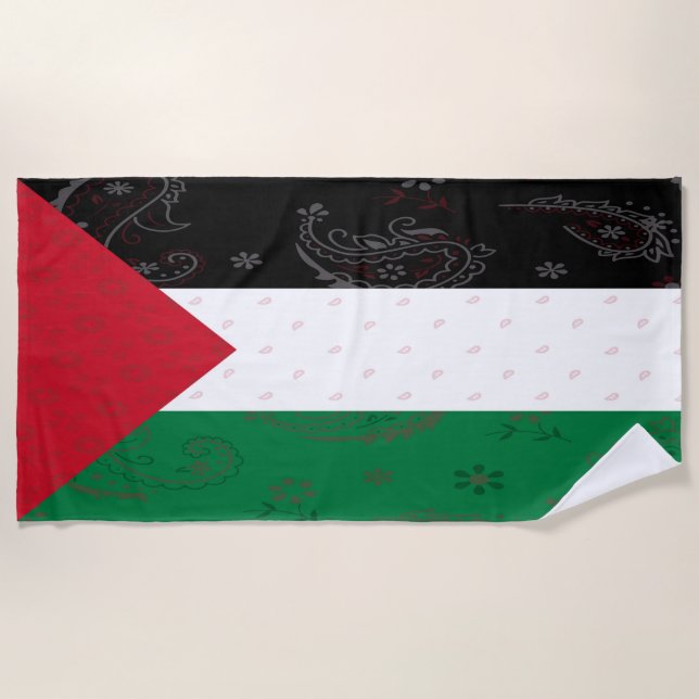 Toalla de playa de la bandera de Palestina (Anverso)