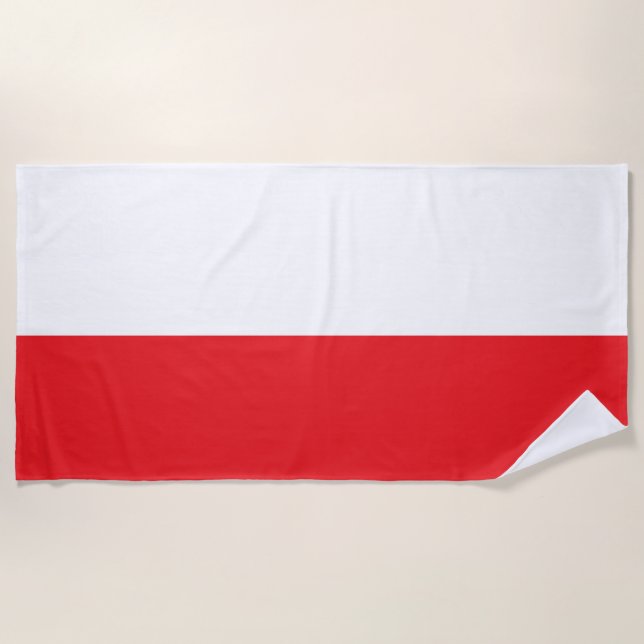 Toalla de playa de la bandera de Polonia (Anverso)