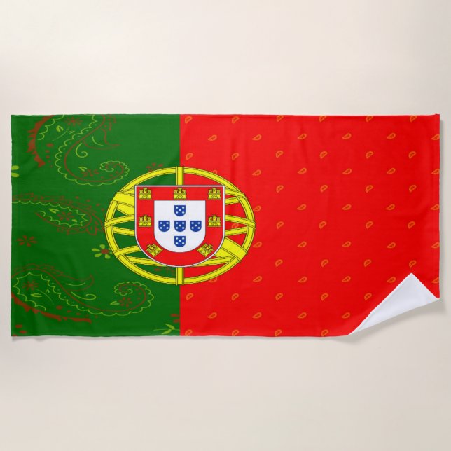 Toalla de playa de la bandera de Portugal (Anverso)