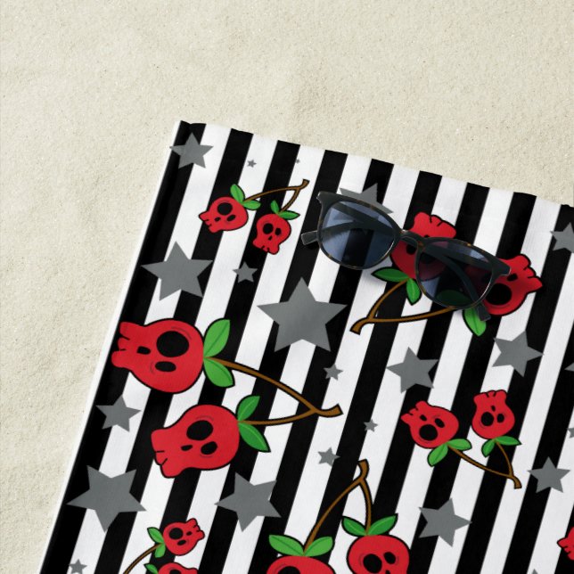 Toalla de playa de la cereza del cráneo (In situ)