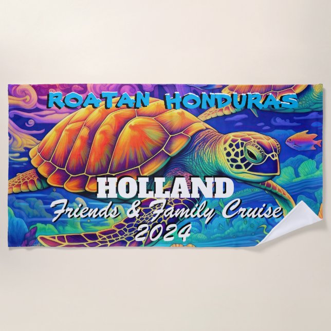 Toalla de playa de la familia Holland y amigos - R (Anverso)