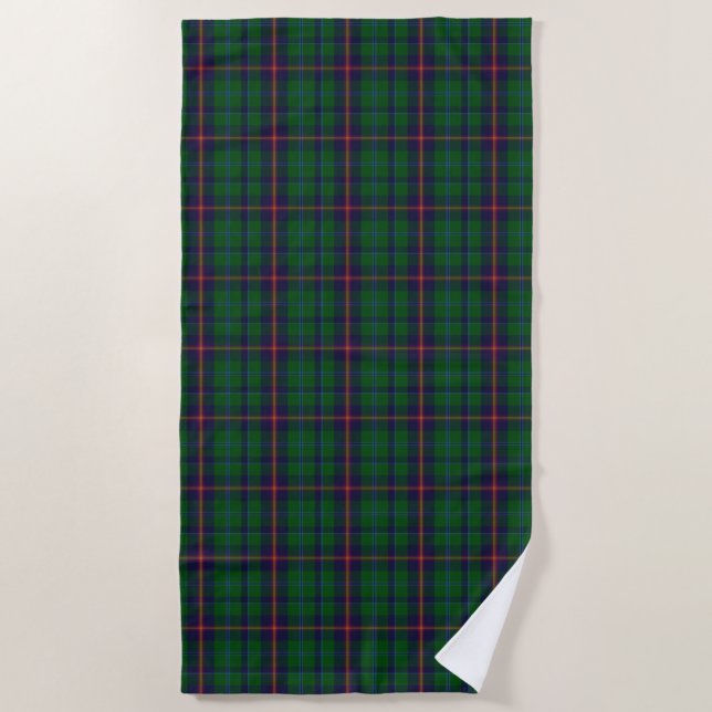Toalla de playa de la joven clan tartán (Anverso)