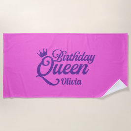 Toalla de playa de la reina del cumpleaños