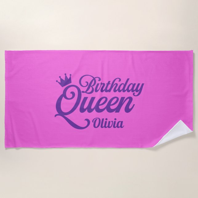 Toalla de playa de la reina del cumpleaños (Anverso)