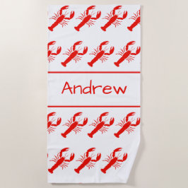 Toalla de playa de langosta personalizada