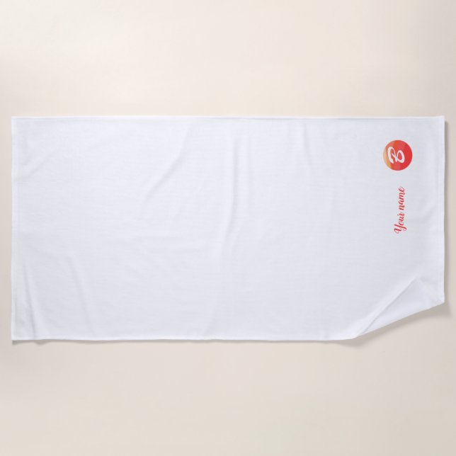 Toalla de playa de letra ondulada B del naranja Mo (Anverso)