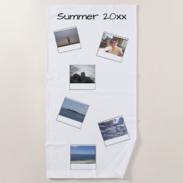 Toalla de playa de los recuerdos de la foto