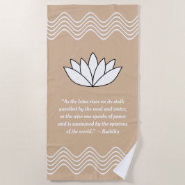 toalla de playa de Lotus Flower y Buddha Quote