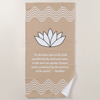 toalla de playa de Lotus Flower y Buddha Quote