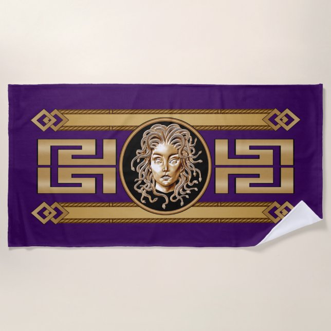 Toalla de playa de lujo Medusa Gold (Anverso)