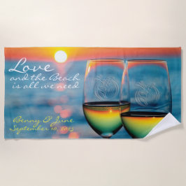 Toalla de playa de luna de miel personalizada