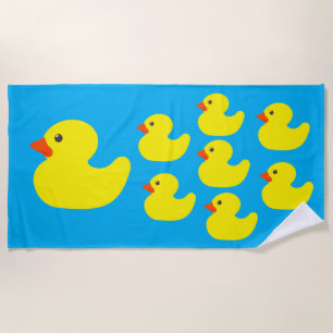 Toalla de playa de Mamá Pato y Patitos de Goma