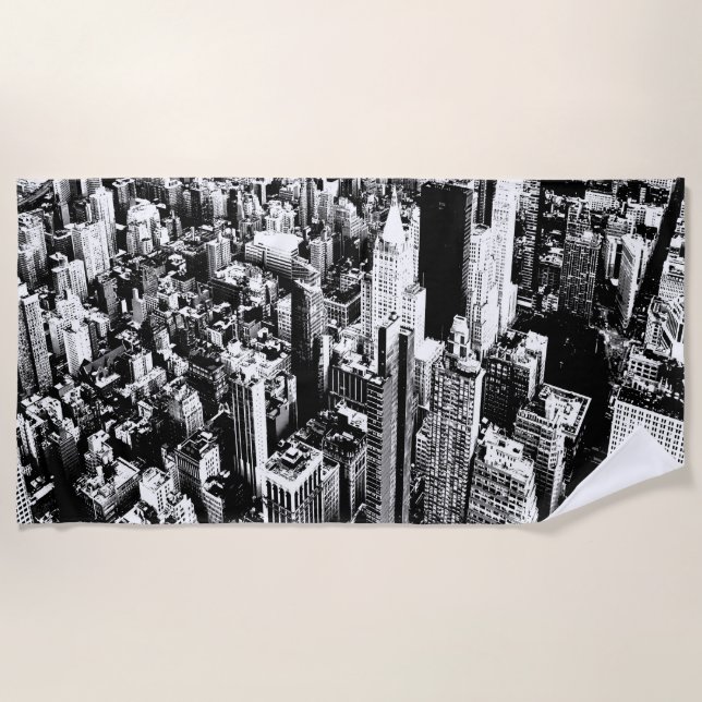 Toalla De Playa De Manhattan al cielo (Anverso)