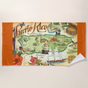 Toalla de playa de mapa de Puerto Rico