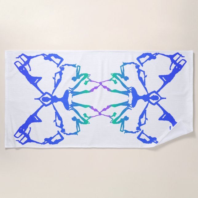 Toalla de playa de mariposa de yoga inspiradora (Anverso)