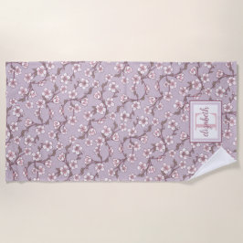 Toalla de playa de Monograma Floral - Verano perso