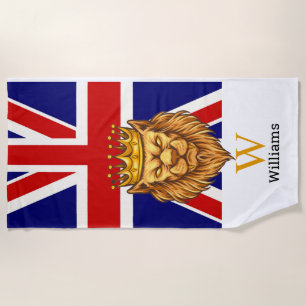 Toalla de playa de Monograma Real de León Inglés