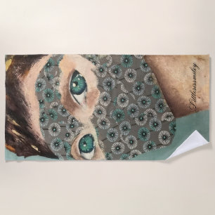 Toalla de playa de mujer enmascarada