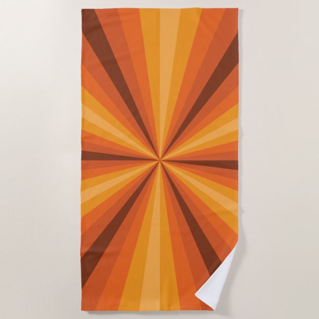 Toalla de playa de Naranja de ilusión óptica (Anverso)